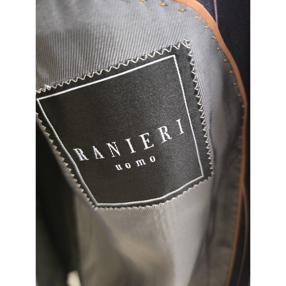 Ranieri Uomo 54L Blazer | Super 150’s Wool | Made in Italy | Navy Pink Pinstripe - Picture 7 of 16